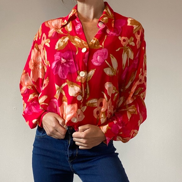 Vintage Pink Floral Blouse - Picture 5 of 14